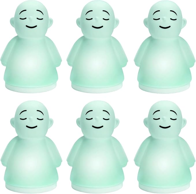 Set of 6 Stress Relief Night Light for Mindfulness - Guided Visual Meditation Tool for Women Men- Relaxing Self Care for Adults Kids