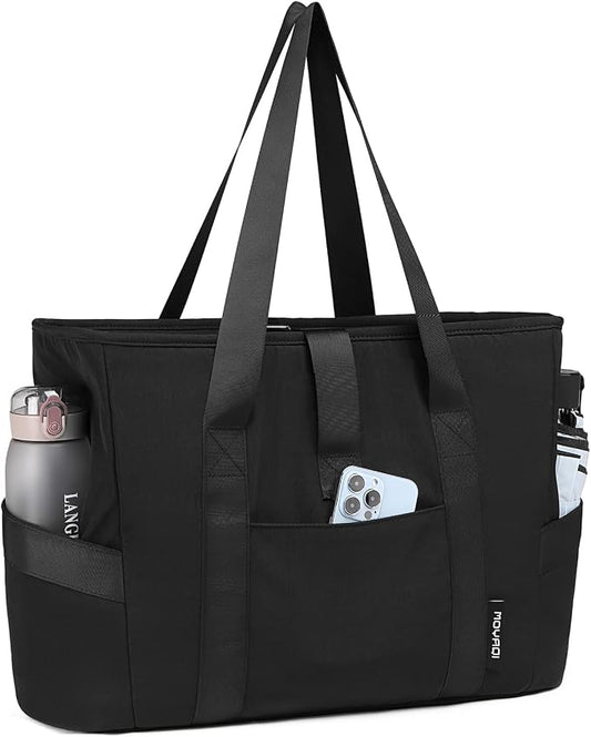 MOYAQI Gym Bag for Women with Zipper, Nurse Work Tote with Compartments, Womens Beach Yoga Bag for Sport, Travel