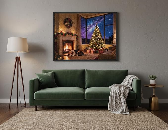1000 Pieces Jigsaw Puzzles for Adults, Christmas Series - Festive Holiday Art, Fun Family Game, Best Xmas Gift Idea & Home Decoration, Large 28" x 20" （Warm Hearth）