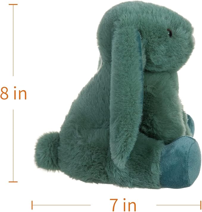 Apricot Lamb Toys Plush Green Bunny Rabbit Stuffed Animal with Fluffy Soft Ears (Green Bunny, 8 Inches)