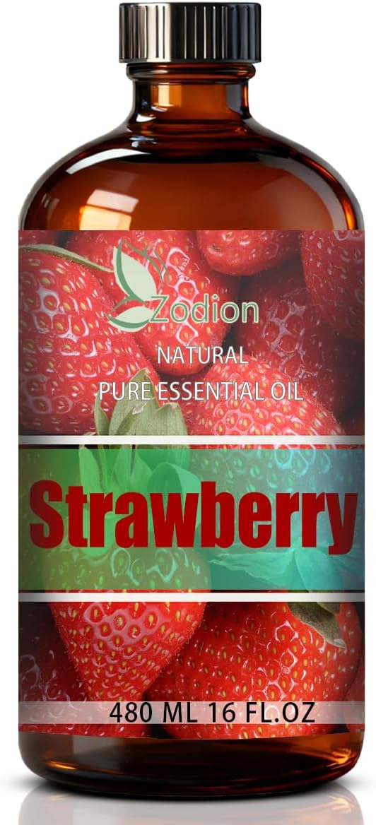 Strawberry Essential Oil - Strawberry Oil for Diffuser, 16 Fl Oz(480ml) | Candle Making, Soap Making, aroma, Strong Scent, Pure, Natural, Home Fragrance, Massage, Large Bottle