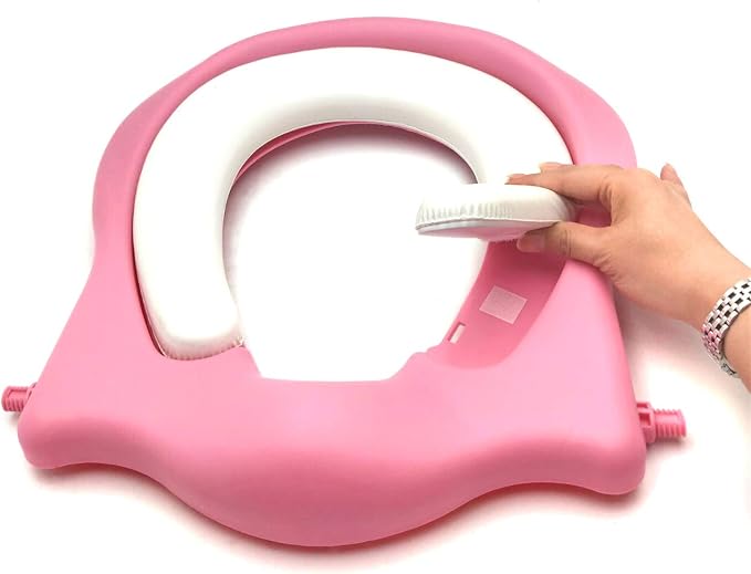 HongK- Giffgaff Potty Training Toilet Ladder Seat With Upgraded Cushion Step Stool Ladder Toilet Chair/Toilet Trainer for Baby Toddler Kids Children In Pink [P/N: ET-BABY001-PINK STEP]