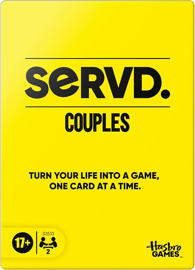 Hasbro Games SERVD Couples Game – Hilarious Real-Life Card Game for Partners – Funny Gifts for Anniversary, Date Nights, Valentine’s Day – 2 Players – Ages 17+