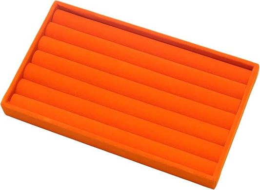 Velvet Jewelry Trays for Drawers, Orange 8 Rolls | Stackable Jewelry Drawer Organizer Inserts, Ring Earring Holder Organizer Storage Display Tray