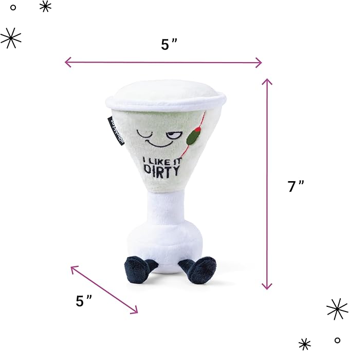 Martini Plushie - I Like It Dirty Sassy Drink Plush, Gift for Friends, Plush Toy for Gifting