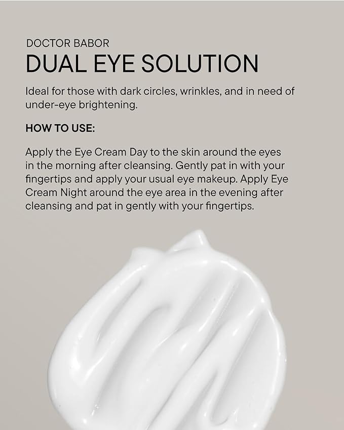 BABOR DOCTOR Lifting Dual Eye Solution, Morning & Night Eye Cream, Day Boost Complex Smooths & Firms, Night Recharge Complex Reduces Dark Circles & Under-Eye Bags, Target Crow's Feet & Wrinkles