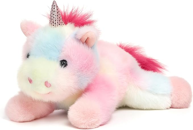 Adorable Rainbow Unicorn Stuffed Animal Soft Stress Relief Plush Toy Cute Birthday Gifts for Boys Girls Kids Toddlers