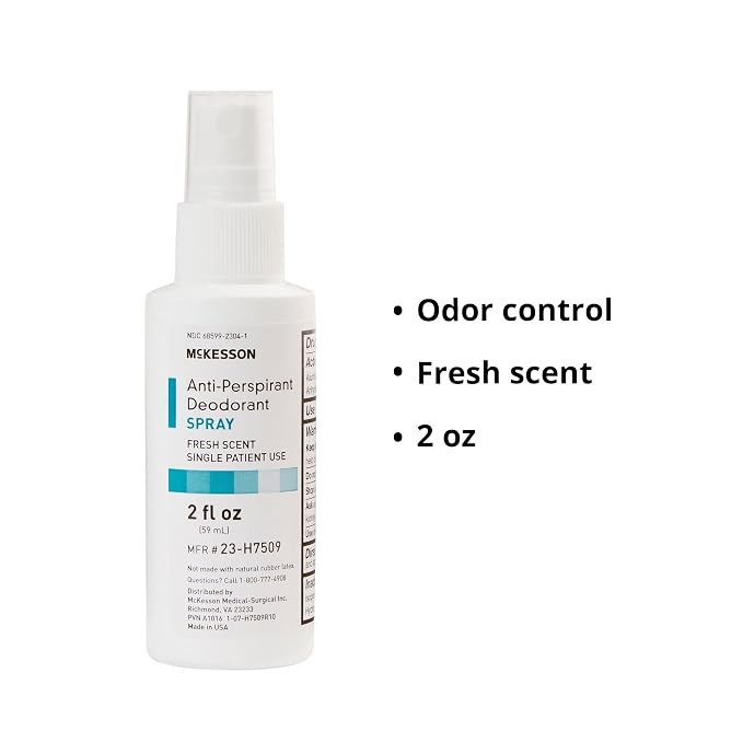 McKesson Antiperspirant Deodorant Spray [Pack of 1] Mini Travel Size, Alcohol-Free, Fresh Scent, 2 fl oz