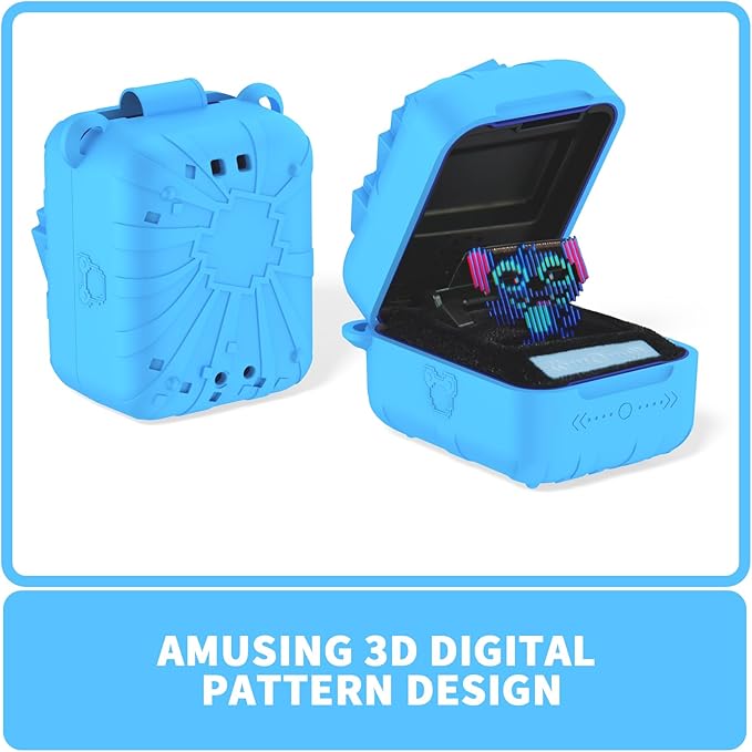 Soft Silicone Case for Bitzee Disney Interactive Toy Digital Pet, Shockproof and Protective Carrying Case for Bitzee Disney Virtual Electronic Pets with Lanyard (Blue)