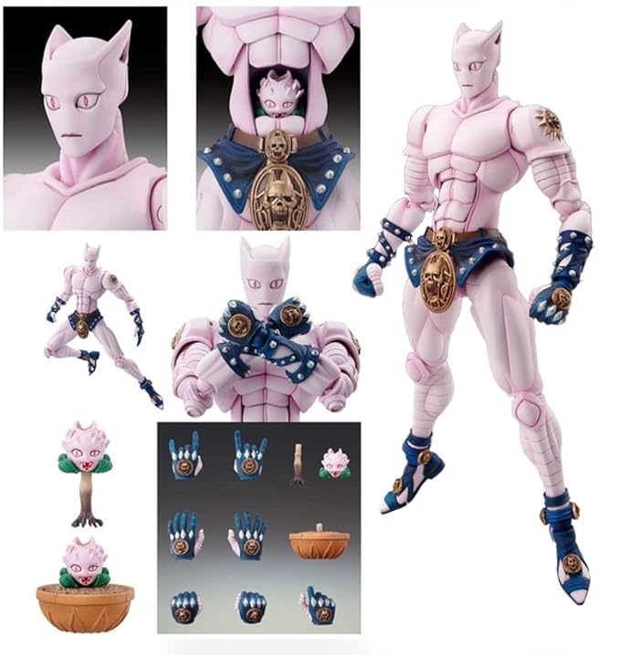 Killer Queen JJBA Figure Movable Joints Anime Figurine 6.3" Killer Queen Action Figures Collectible Statue Desktop Decoration Gift for Fans