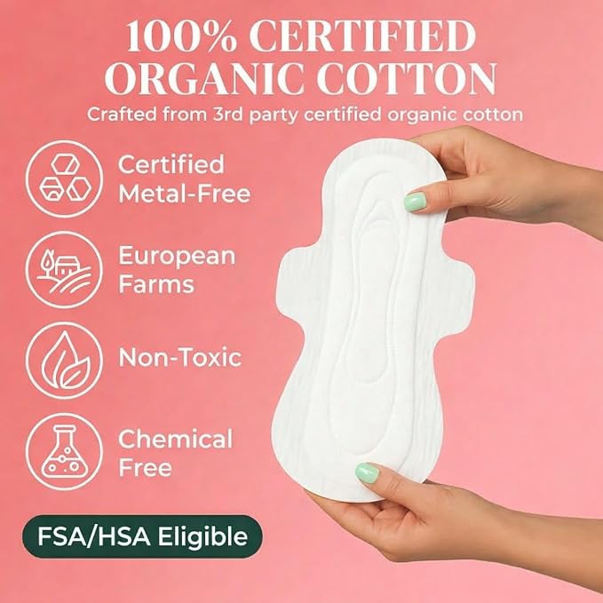 Tampon Tribe Organic Cotton Pads for Women Variety Pack | 28 Absorbent Period Pads with Wings | 100% Organic Cotton, Hypoallergenic, Metal and Chemical-Free with Anti-Leak Edges | 28 Count - Variety