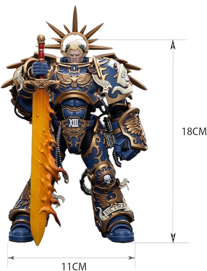 JOYTOY 7-inch Warhammer 40K 1/18 Action Figure, Ultramarines Primarch Roboute Guilliman Collection, Gift for Action Figure Lovers & Collectors Above 15 Years Old