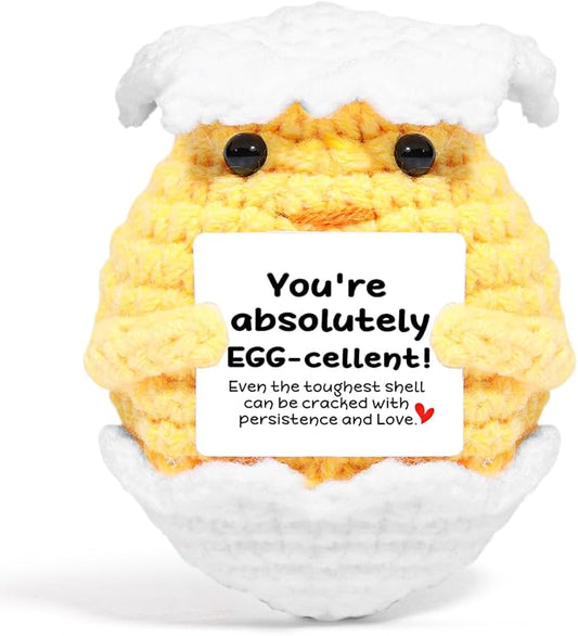 AICase Easter Basket Stuffers Decor Funny Positive Egg/Chicken Gifts Mothers Day Gifts Emotional Support Nuggets Crochet Animals Handmade Cheer Decor Birthday Women Men Mom Sister Her