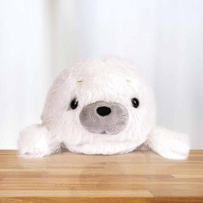 7.8" White Seal Plush – Posture Improvement Desk Buddy – Soft & Supportive Sitting Companion – Cute Stuffed Animal for Office, Study, and Gift