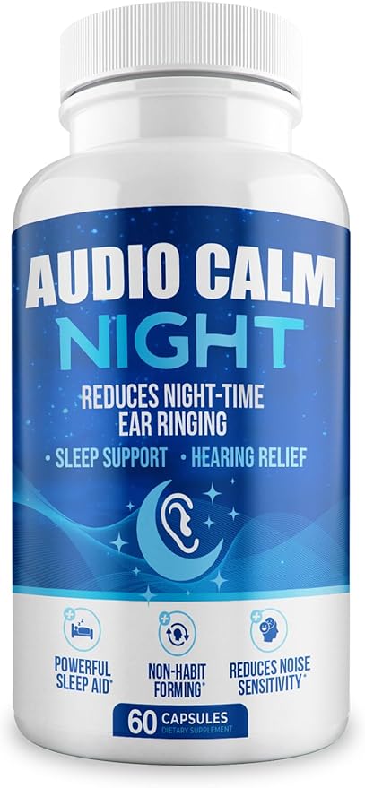 Night (180 Caps) | Natural Tinnitus Relief Supplement for Sleep | Eases Nighttime Ear Ringing and Hearing Discomfort | Non-Habit Forming Sleep Aid