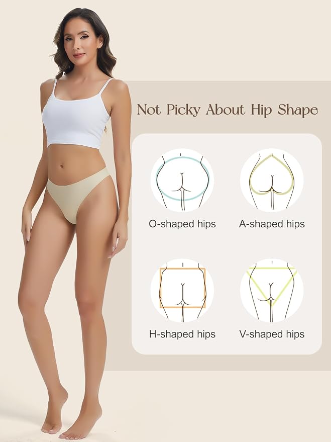 Seamless Camel Toe Thongs for Women Invisible Thong Panty Liners No Show Camel toe G-Strings Workout Underwear