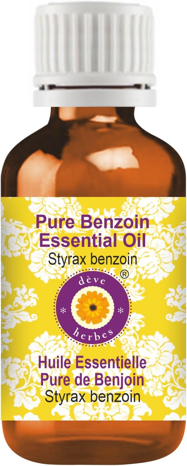dève herbes Benzoin Essential Oil (Styrax Benzoin) Pure | Viscous Texture | Rich Aroma | Unisex | All Skin Types | for External Use Only | Natural Extract | Steam Distilled 15ml (0.5 oz)