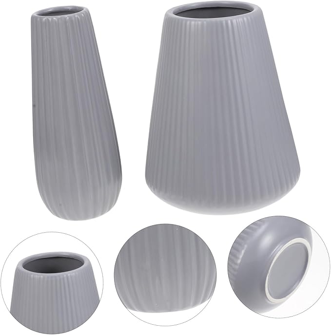 ABOOFAN 2PCS Mediterranean Ceramic Flower Vase Stylish Desktop Planter for Indoor Outdoor Decoration Matte Finish Vases for Wedding and Home Decor