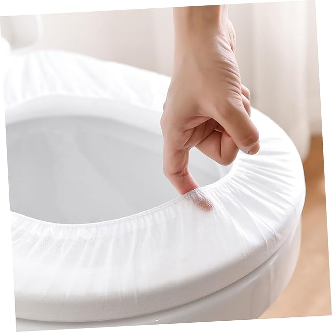 30pcs Disposable Toilet Seat Cover Non-Woven Potty Seat Protectors Travel-Friendly Cushions for Adults for Hospital Hotel Camping and Outings