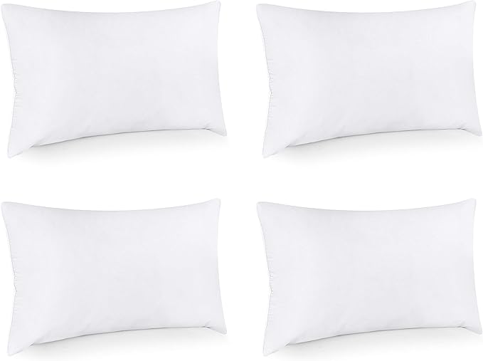 Utopia Bedding Throw Pillows, Decorative 16x26 Pillow Inserts, Set of 4 | Down alternative pillow insert with plush fluffy fill for beds sofas couches and chairs. Suitable for indoor outdoor use.