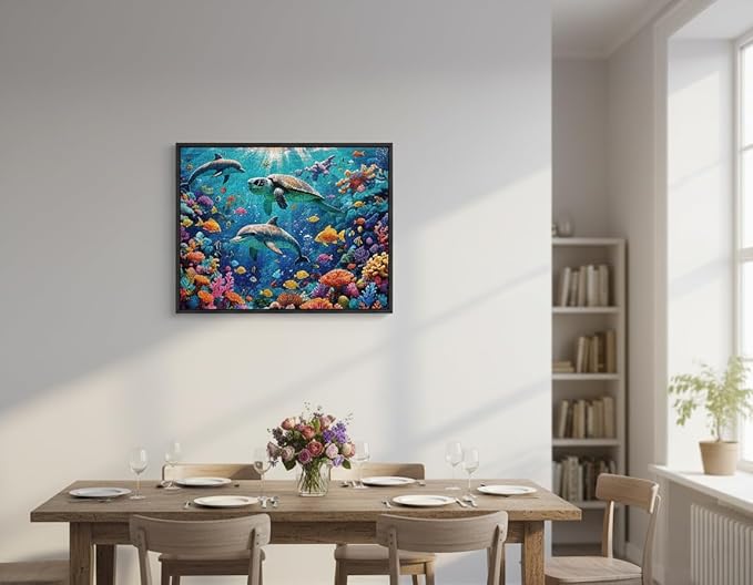 1000 Pieces Jigsaw Puzzles for Adults, Seaside Series - Calming Ocean View Art, Relaxing Stress Relief Game, Large 28" x 20", Great Gift for Summer & Home Decor（Ocean Symphony）