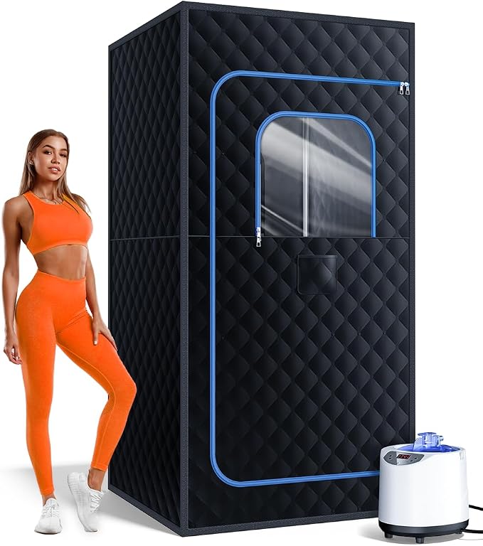Portable Steam Sauna for Home | 71" Full Body Sauna Tent with 1200W 3L Steamer, 15 Heat Levels, Timer & Remote Control, Foldable Chair | Large Size for Adults, VOC-Free
