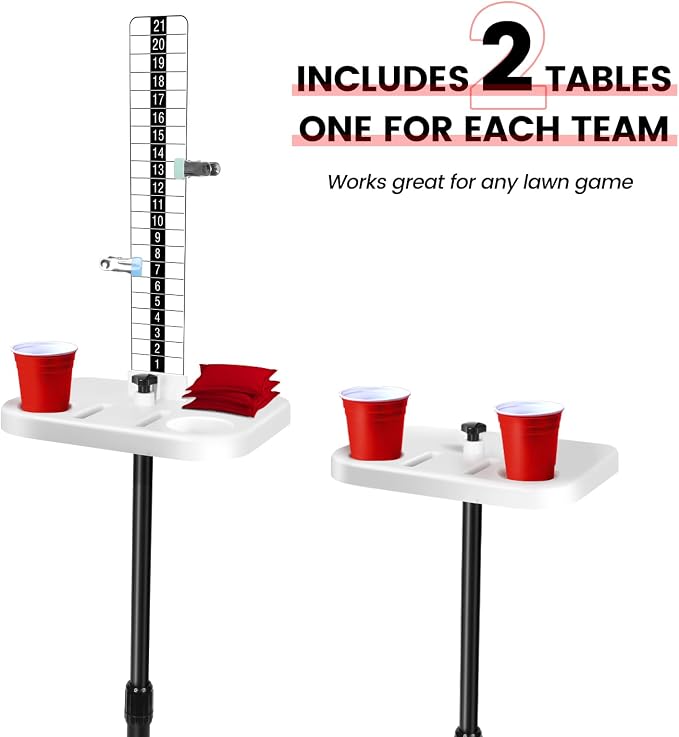 Cornhole Scoreboard Bold Base 2 Sets Cornhole Score Keeper with Cup Holder Corn Hole Game Accessories for Outside, Yard Game