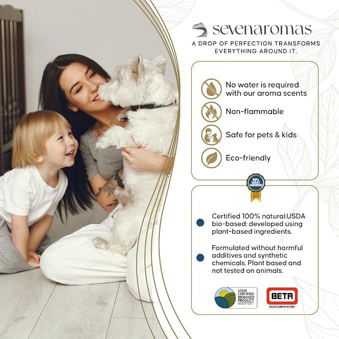 SevenAromas Santorini | 45ml 1.5oz Hotel Scent Diffuser Oil | Fresh Floral | Peach, Magnolia & Sandalwood | Luxury Home Fragrance (Santorini)
