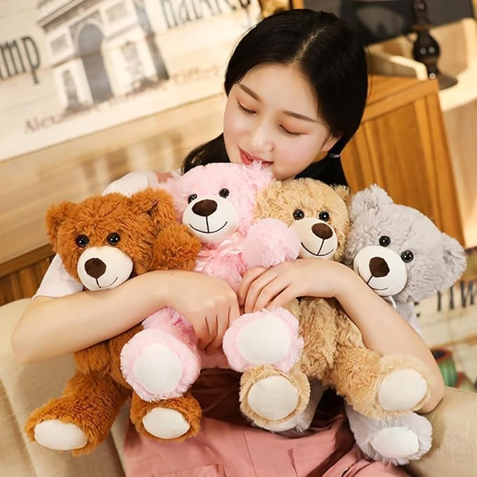 Teddy Bear Stuffed Animal, 12inch Teddy Bear Plush Toy, Birthday Valentine's Day Xmas Gifts for Kids Boys Girls Friends (B-Dark Brown)