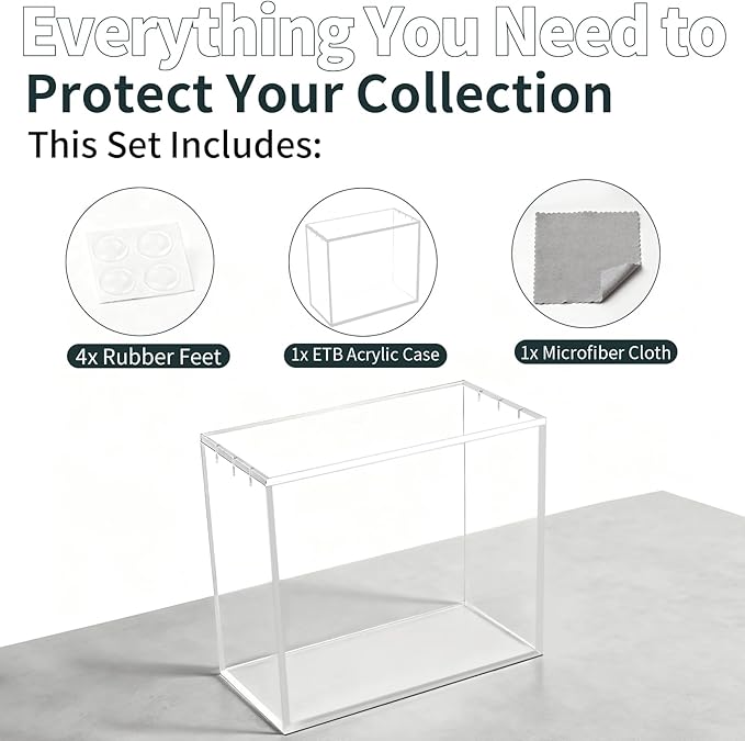 ETB Protector Case -Acrylic Elite Trainer Box Protector -Booster Box Acrylic Case -Compatible with Elite Trainer Boxes, Magnetic Closure Protective Display Case Easy Top Loading
