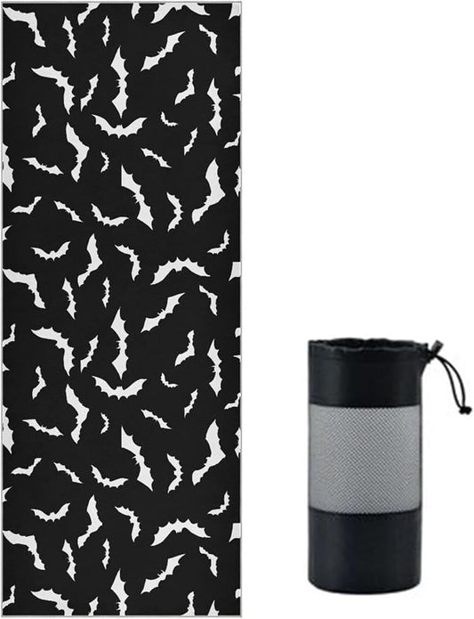 Non Slip Yoga Towel 73 x 27 in Halloween Bats Sweat Absorbent Yoga Mat Towel for Hot Yoga, Pilates and Workout