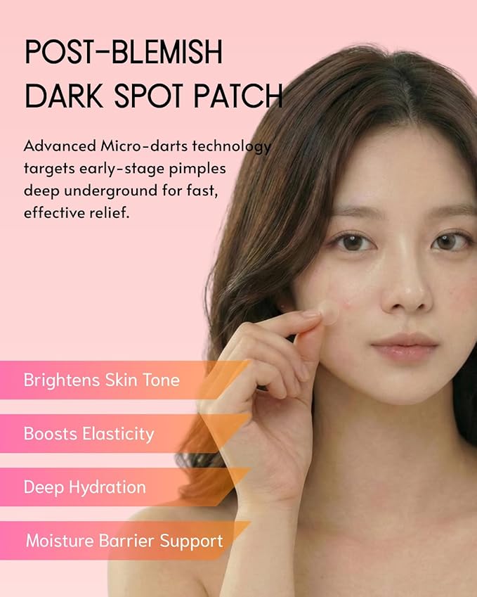 le dalcom Korean Micro-darts Patch, Post Blemish Dark Spot Care for Radiance & Elasticity, Brighter-looking Skin Tone, Niacinamide & Adenosine, Individual Blister Package (36 Patches)