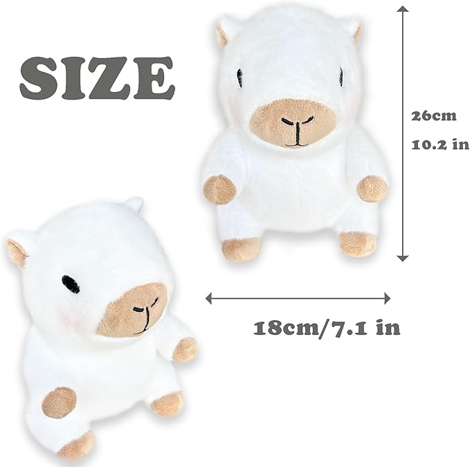 Capybara Plush with 9 pcs Clothes & Accessories, 10.2 in Cute Capybara Stuffed Animal Plush Toys, Dress Up Cute Plushies for Girls/Boys (White)