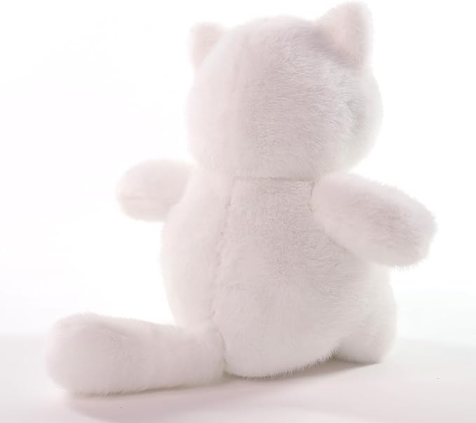 Sew Butiful 8" White Plush Cat Stuffed Animals, Cute Plushie for Animal Themed Parties Teacher Student Award, Birthday Gifts for Baby, Boy, Girls, Great for Nursery, Room Decor, Bed