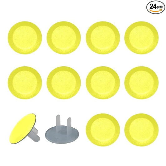 Pure Yellow Pattern Outlet Covers Baby Proofing Child Proof Plug Covers for Electrical Outlets Easy Install Outlet Plug Covers