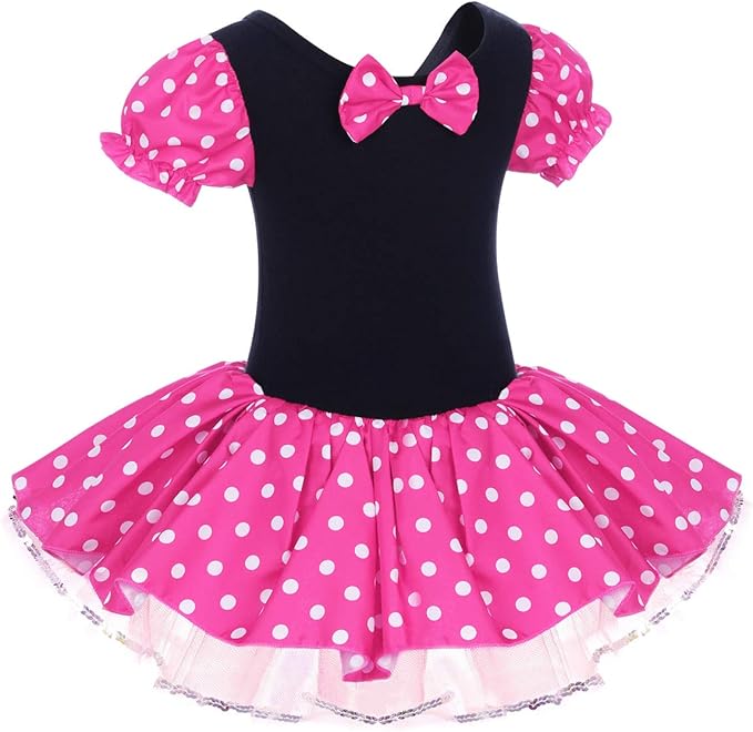 IBTOM CASTLE Toddler Girl Polka Dots Party Fancy Costume Tutu Dress up Dance Leotard Gymnastic Cosplay Cartoon Ear Headband