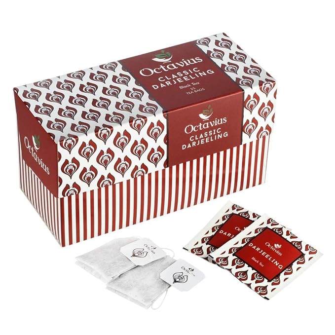 Octavius Classic Darjeeling Black Tea Bags | 30 Teabags Pack | Strong Indian CTC Tea for Milk | Premium English Breakfast Black Tea | Rich, Malty Flavor for Morning Energy & Refreshing Chai