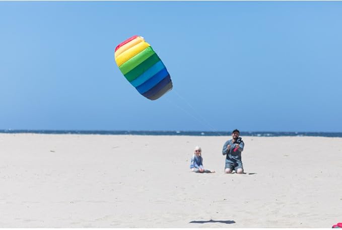 HQ Kites Symphony Beach III 1.3 Stunt Kite 51 Inch Dual - Line Sport Kite, Color: Rainbow - Active Outdoor Fun for Ages 8 and Up