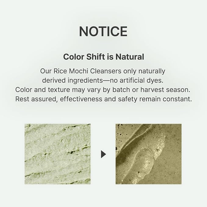 Arencia Korean Rice Mochi Face Cleanser - Face Wash, Gentle Scrub All in One for Deep Cleansing, Moisturizing, Pore Minimizing, Acne-Prone Skin, Removing Blackhead with Rice Water & Green Tea