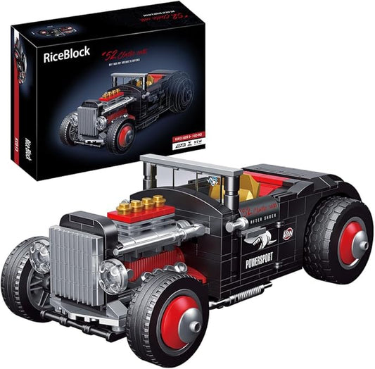 RiceBlock 452 Pieces Champion Car Building Blocks Toys Gifts for Kids Boys Aged 6+, Retro Raceing Car Building Blocks Sets, DIY Building Kit