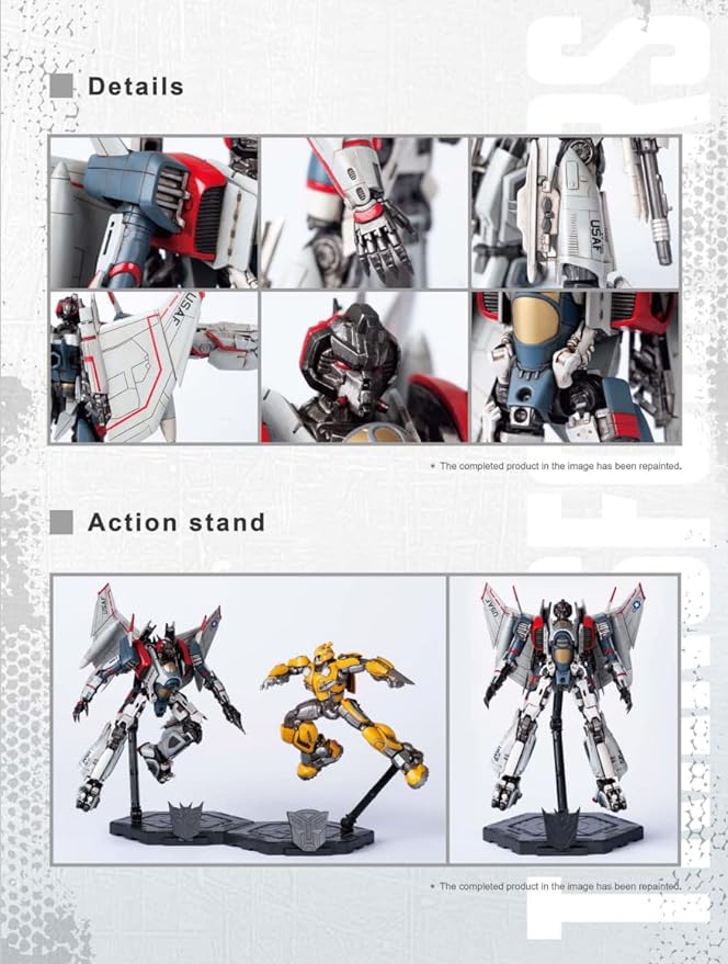 Blitzwing Figure Model Kit – Phantom II Fighter Easy to Assemble 3D Articulated Action Pre Painted Collectible Series Toys Hobby 08101