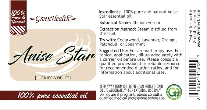 Anise Star Essential Oil 16 oz – 100% Pure & Uncut – Bulk Star Anise Oil for Diffuser, Aromatherapy & DIY – Aluminum Bottle – GreenHealth