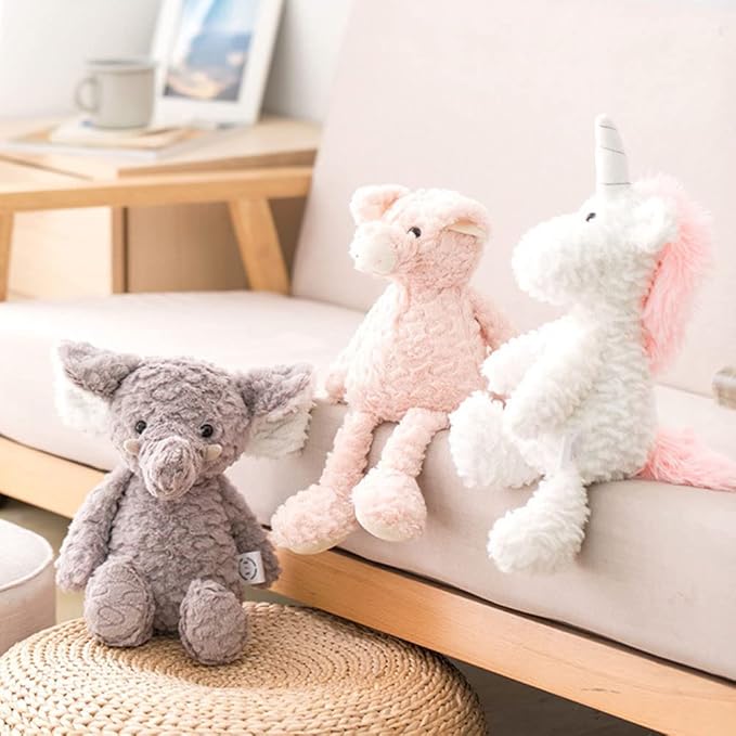 GUDVES Forest Animal Plush Stuffed Toy - 15 inch Soft Plush Rabbit Bear Dog Unicorn Elephant Realistic Interactive Plush Toy - for Animal Themed Parties (Pink Bunny)