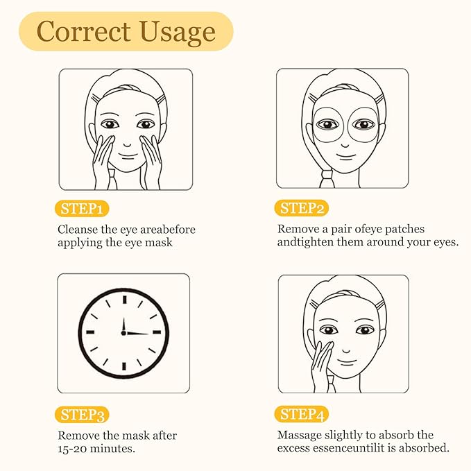 Eye Mask, Under Eye Patches 30 Pairs- Dark Circles, Puffy Eyes Treatments–Reduce Wrinkles and Fine Lines, Hydrating and Anti-Wrinkle Effect Under-Eye Patches with Hyaluronic Acid and Collagen (Osmanthus Fragrans)