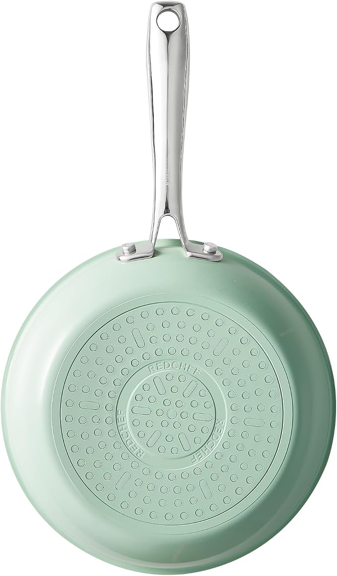 Redchef Ceramic Nonstick Pan, Mini Skillet for Breakfast & Eggs, Healthy Chemical-Free Cooking, Stay-Cool Stainless Steel Handle, PTFE & PFAS & PFOA Free, Mint Green, 8 Inch