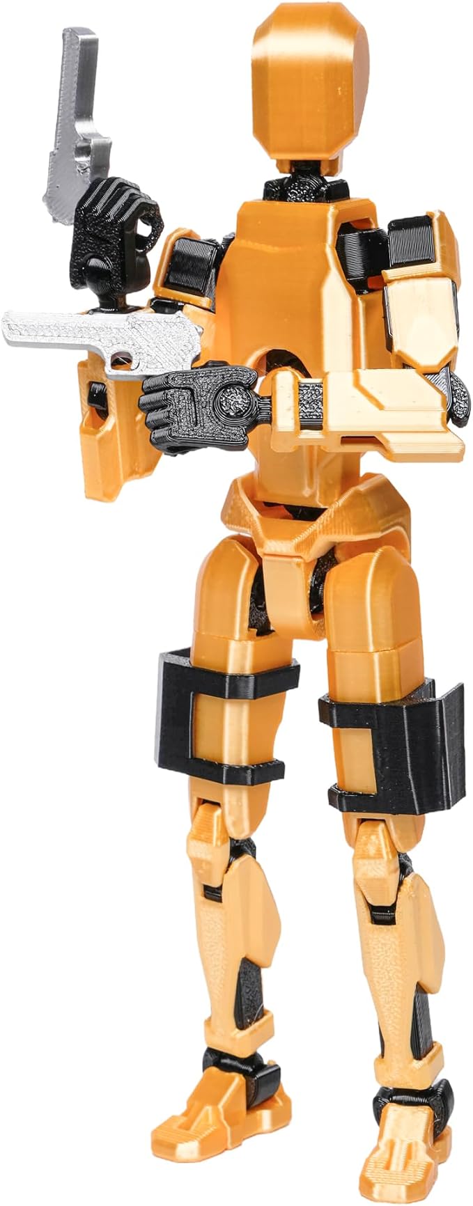 (Assembly Completed Dummy 20 Action Figure, 8.1 inches, Strong Magnetic Accessories, 8 Types of Weapons 3D Printed Robot Multi-Jointed Movable, Spider Ninja Series (Dark Gold)