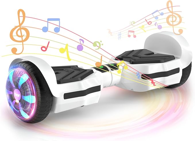 SIMATE Scooter, Bluetooth Speakers and LED Light-Up Wheels, APP Control, Dual 250W Motors, 8.5 mph Max Speed & 8.5 Miles Max Range, Gifts for Kids Adults Girls Boys