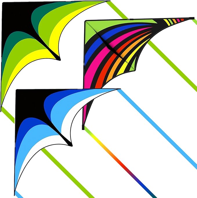 Mint's Colorful Life Delta Kite for Kids & Adults, Extremely Easy to Fly Kite for Beach Trip, Best Kites for Beginners, 300ft String Handle Included