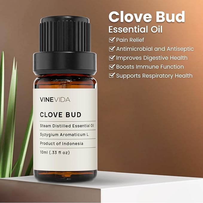 VINEVIDA Clove Essential Oil - Undiluted Clove Oil - Candle Scent - DIY Candle Scents - 10 mL for Candlemaking, Soap Making