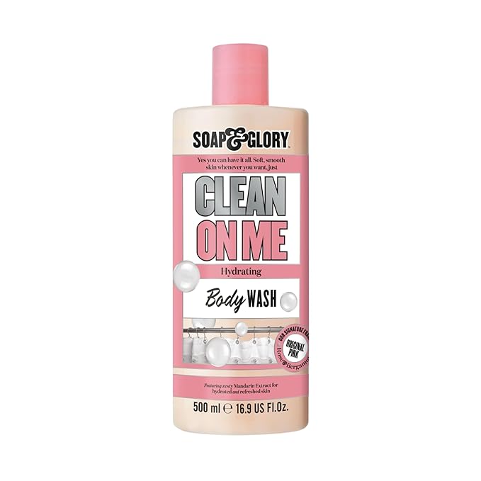 Soap & Glory Original Pink Body Wash for Women - Rose & Bergamot Shower Gel for Dry Skin - Moisturizing Body Soap for Soft, Hydrated Skin - Original Pink (16.9 fl oz)